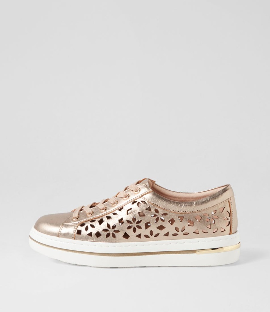 DJANGO & JULIETTE Wim Champagne White Leather Sneakers | Sneakers