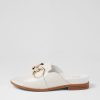 ZIERA Jekkela W White Leather Slides | Flats