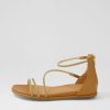 DJANGO & JULIETTE Bonn Tan Jewel Fabric Leather Sandals | Flats