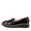 TOP END Oclem Black Patent Leather Shoes Black Sole | Loafers