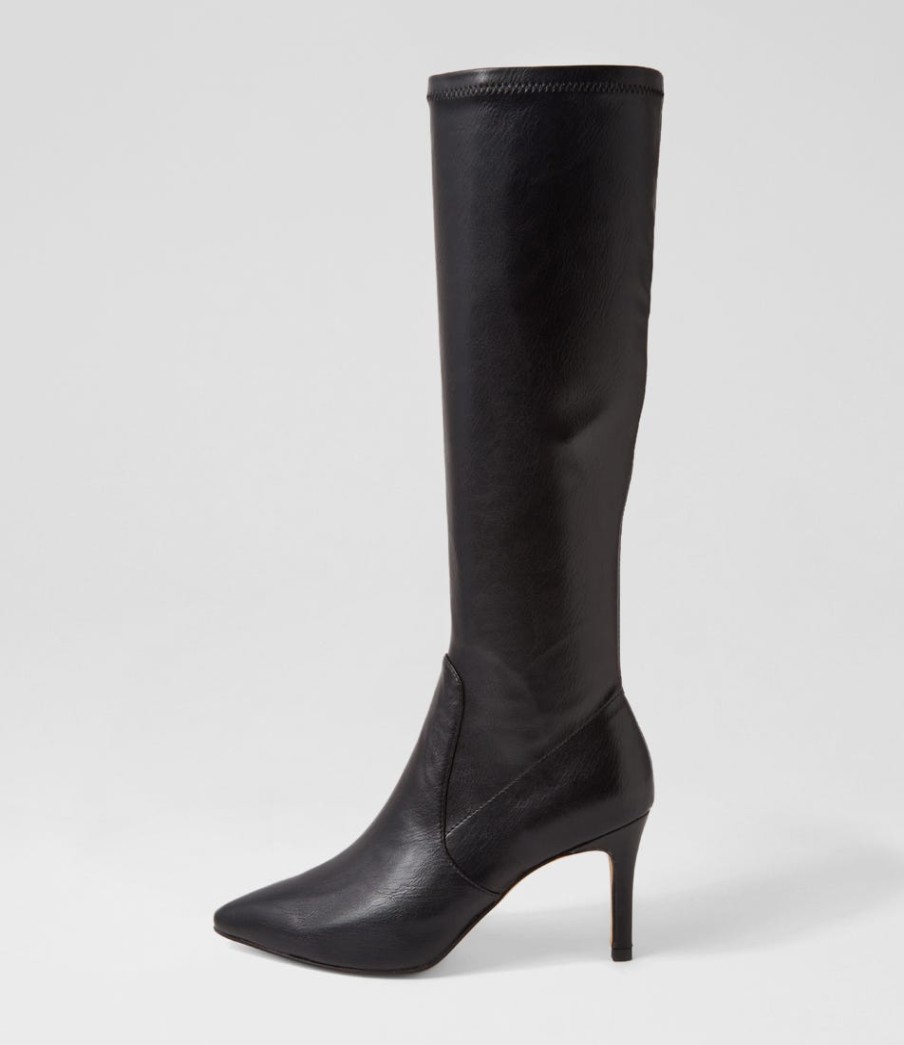 TOP END Boydy Black Stretch Smooth Knee High Boots | Boots