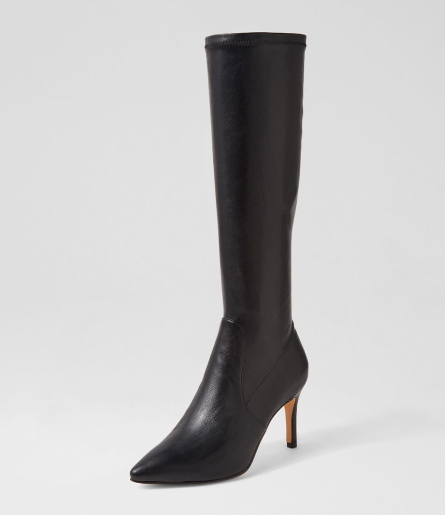 TOP END Boydy Black Stretch Smooth Knee High Boots | Boots