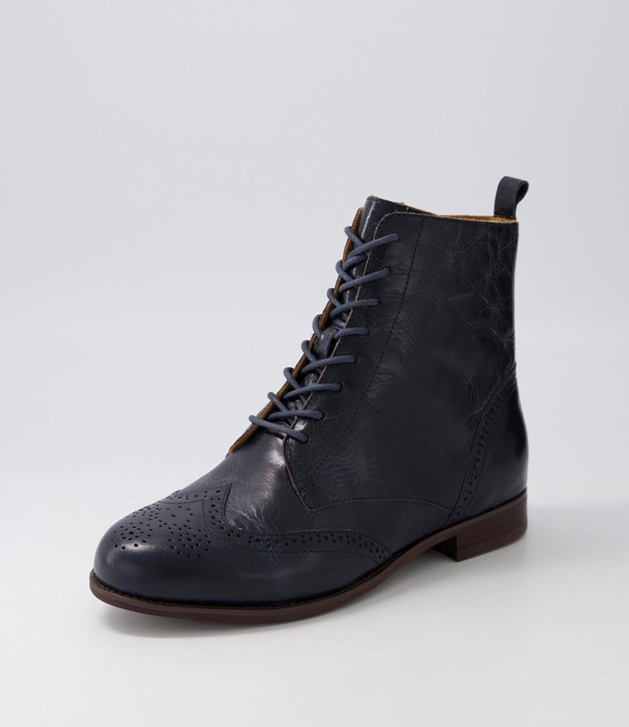 ZIERA Thron Xf Navy Leather Ankle Boots | Boots