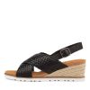 ZIERA Kaeme W Black Weave Leather Sandals | Espadrilles