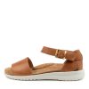 ZIERA Beverly Xw Tan-White Leather Sandals | Wedges