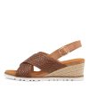 ZIERA Kaeme W Cognac Weave Leather Sandals | Espadrilles