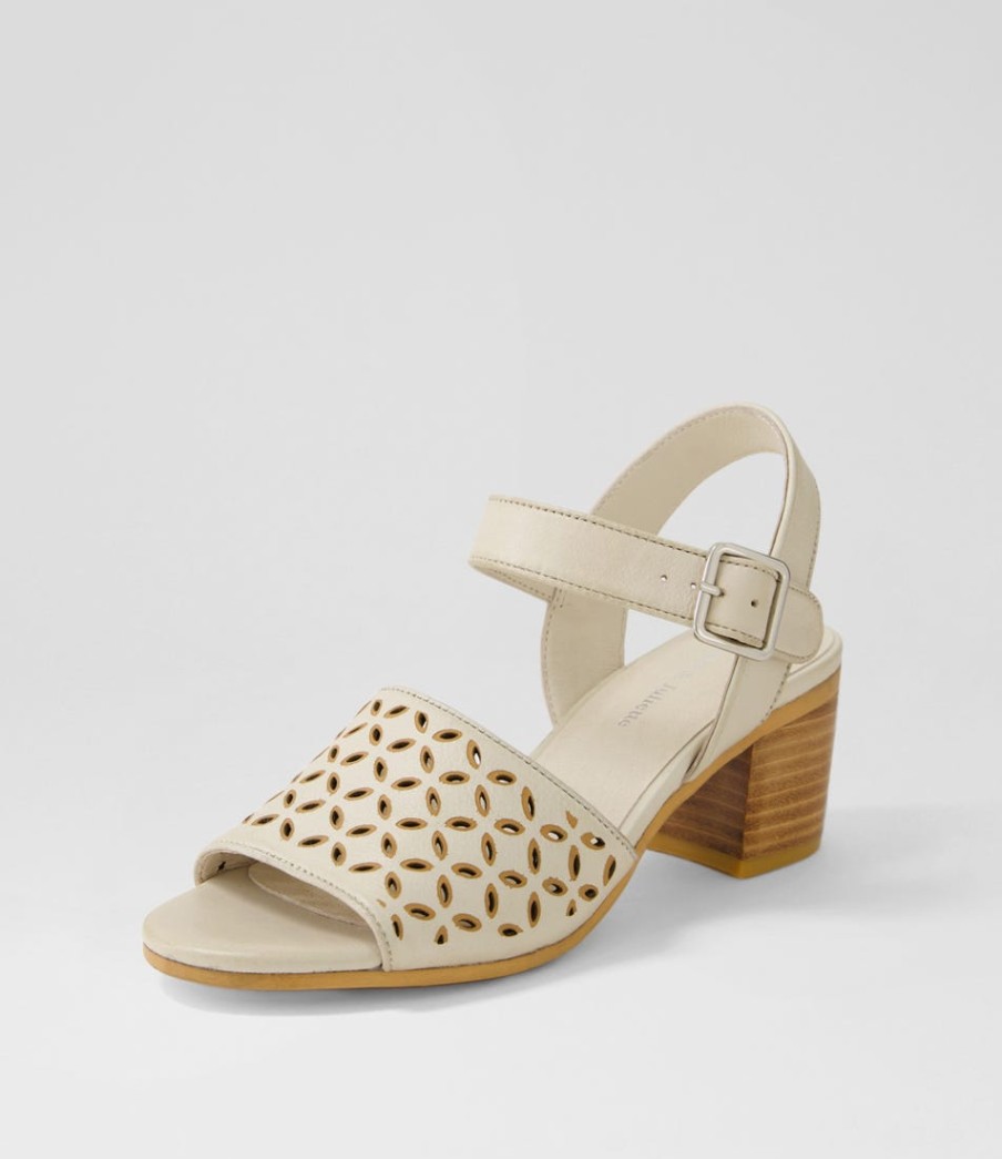 DJANGO & JULIETTE Brita Almond Tan Leather Sandals | Heels