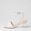 DJANGO & JULIETTE Rolo White Leather Sandals | Heels