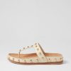 DJANGO & JULIETTE Quell Milk Gold Leather Thongs | Flats