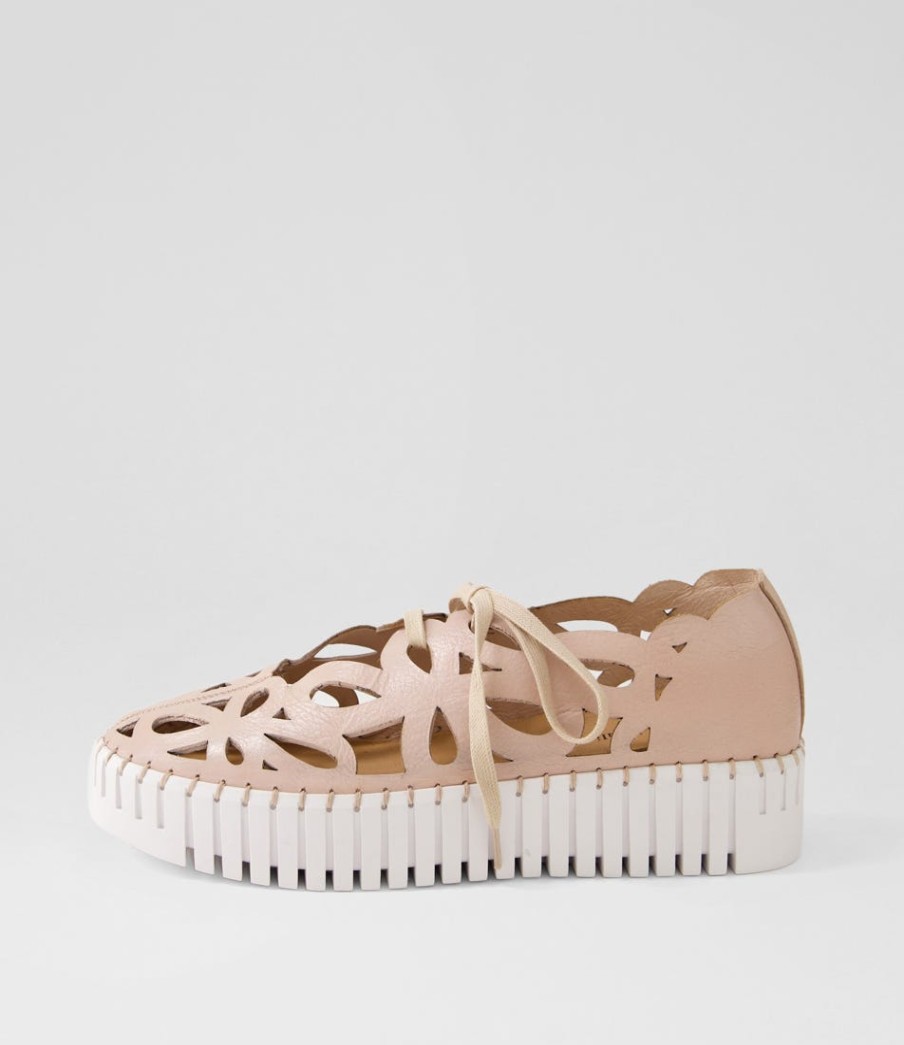 DJANGO & JULIETTE Bello Rose White Leather Sneakers | Sneakers