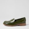 DJANGO & JULIETTE Messina Khaki Patent Leather Loafers | Loafers