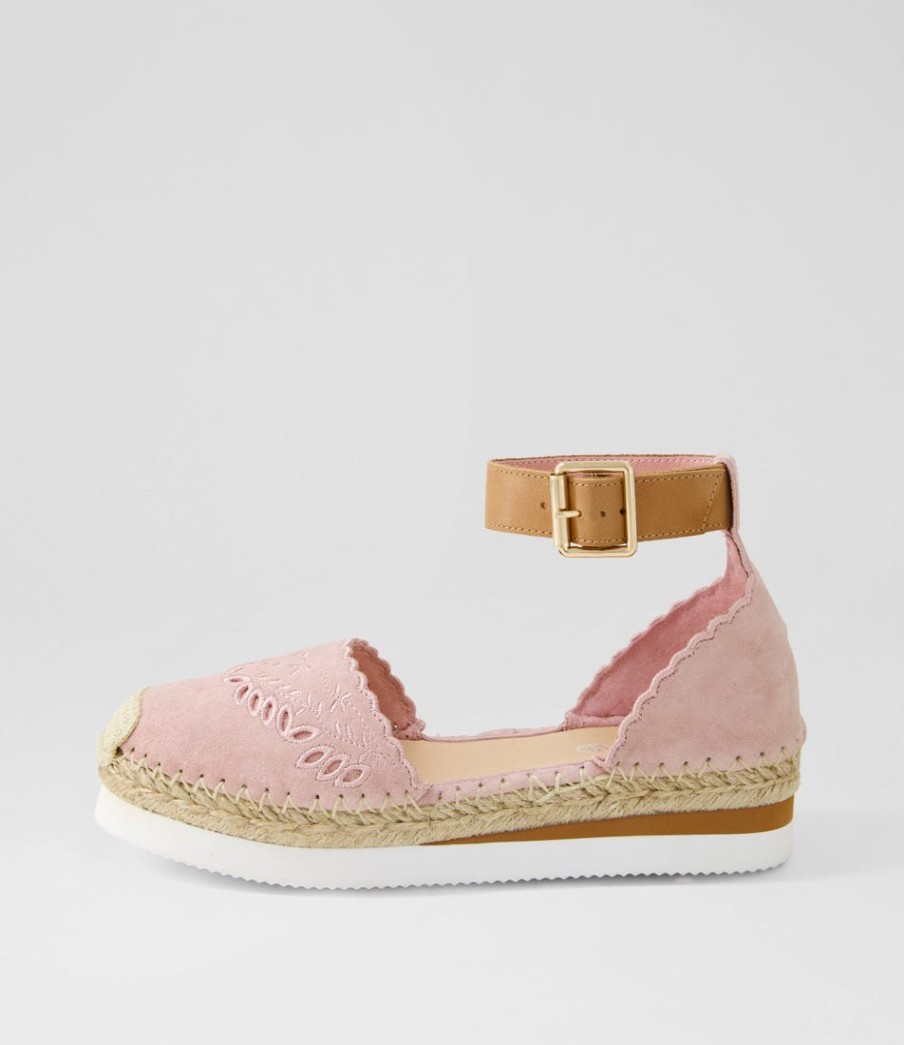 TOP END Witteny Mushroom Tan Suede Leather Espadrilles | Espadrilles