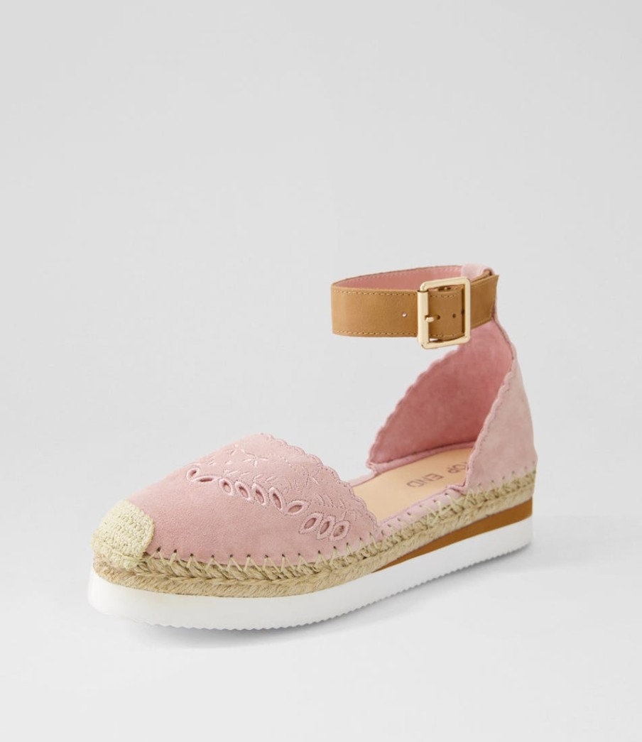 TOP END Witteny Mushroom Tan Suede Leather Espadrilles | Espadrilles