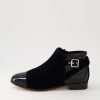 DJANGO & JULIETTE Jesie Black Patent Suede Ankle Boots | Boots