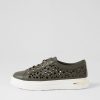 DJANGO & JULIETTE Wim Olive White Leather Sneakers | Sneakers