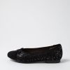 ZIERA Chelsea Xf Black Sparkle Suede Ballet Flats | Comfort