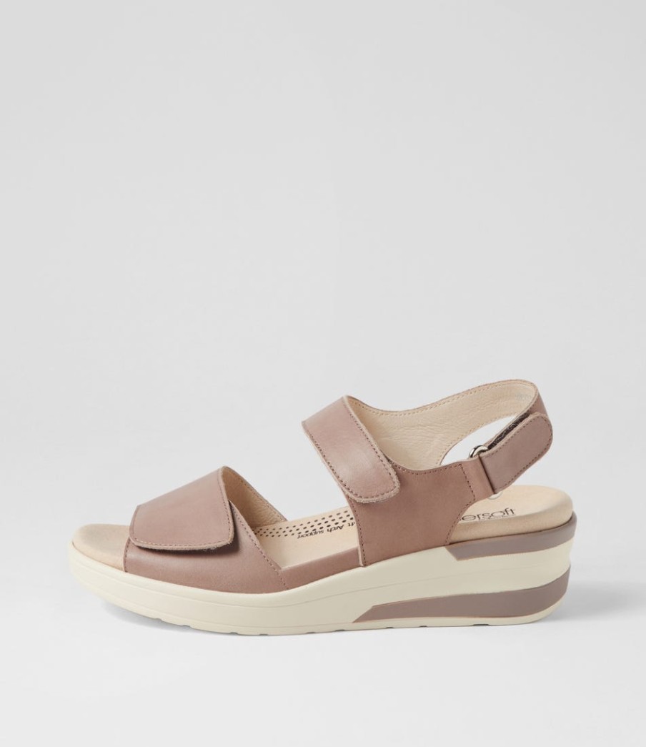 SUPERSOFT December Mushroom Leather Sandals | Heels