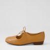 DJANGO & JULIETTE Dexta Dark Tan Leather Flat Shoes | Flats