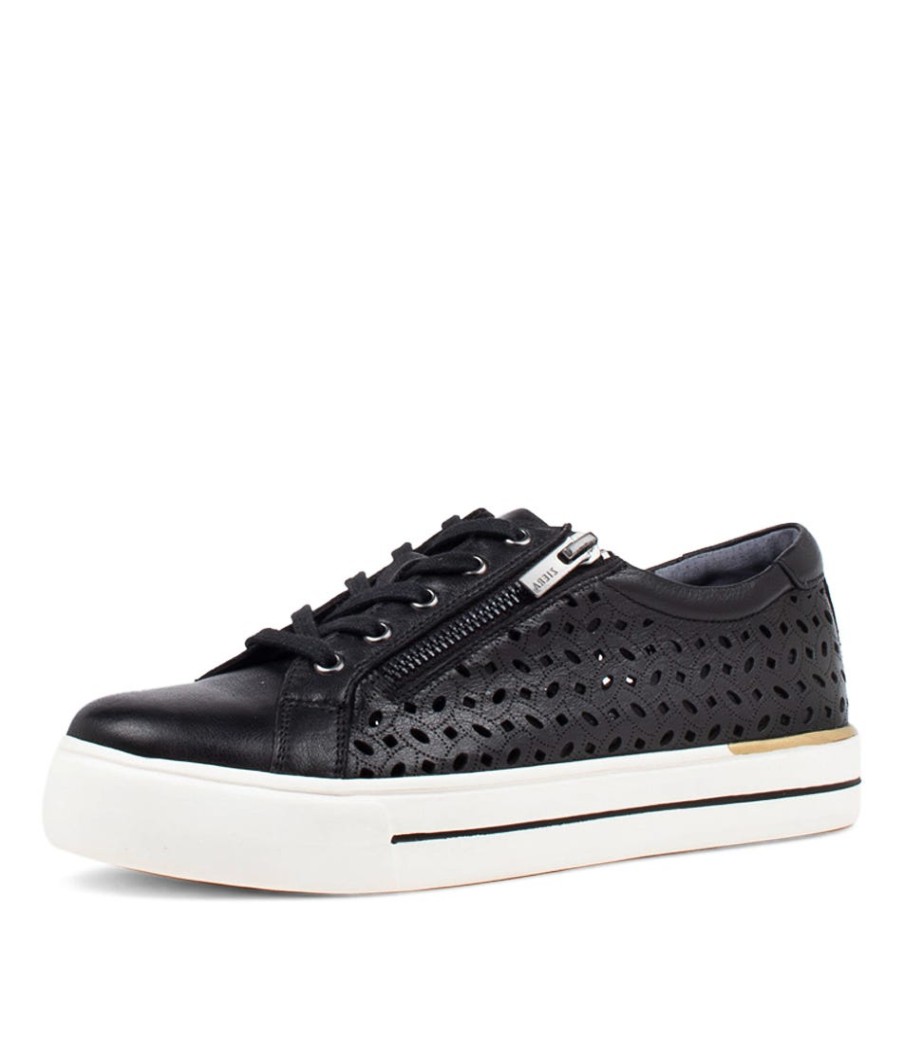 ZIERA Ayleen W Black Leather Sneakers | Sneakers