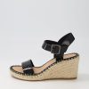 TOP END Grogor Black Patent Leather Sandals | Wedges