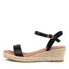 DJANGO & JULIETTE Shielay Lrg Black Leather | Espadrilles