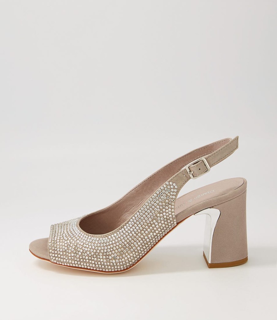 DJANGO & JULIETTE Kerry Light Pewter Shimmer Multi Sandals | Heels