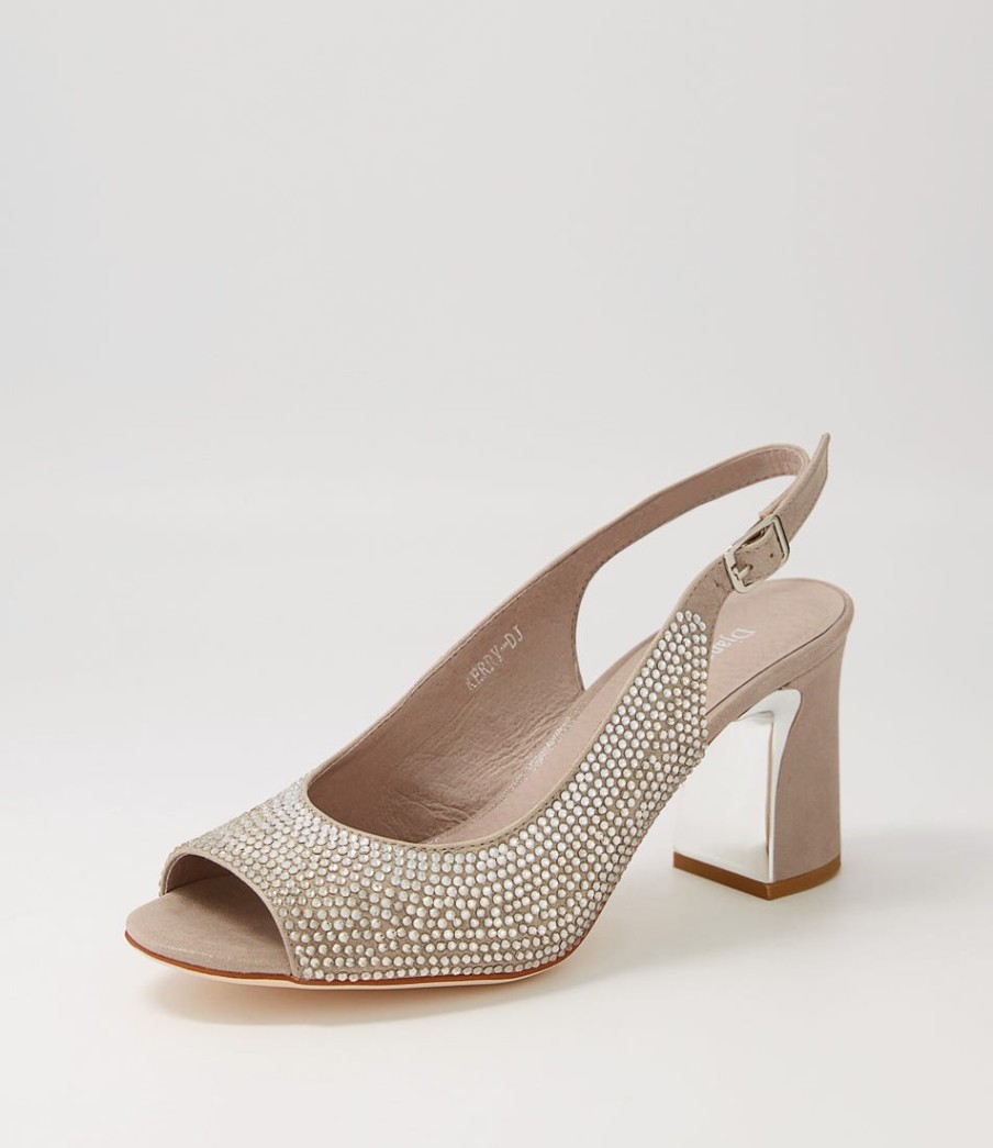 DJANGO & JULIETTE Kerry Light Pewter Shimmer Multi Sandals | Heels