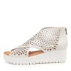 DJANGO & JULIETTE Orma White Leather | Wedges