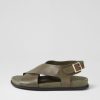 ZIERA Hanako W Olive Leather Sandals | Sandals