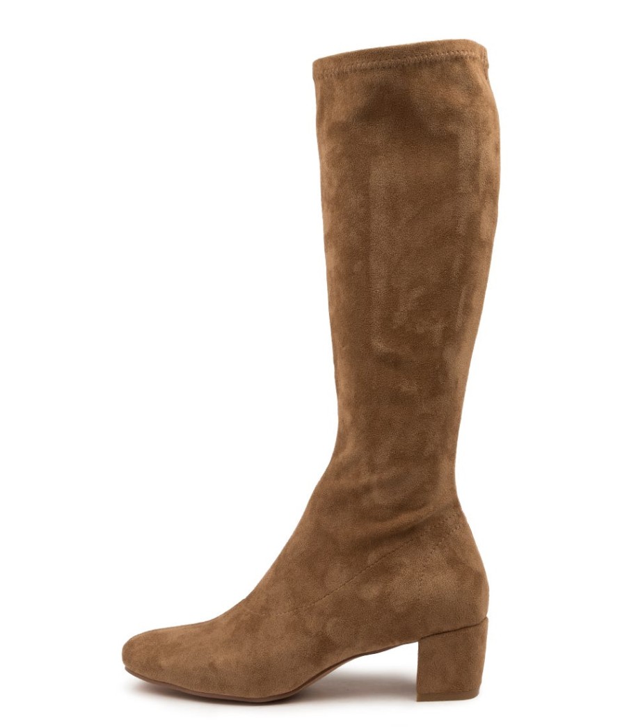 DJANGO & JULIETTE Hayleys Sand Stretch Microsuede | Boots