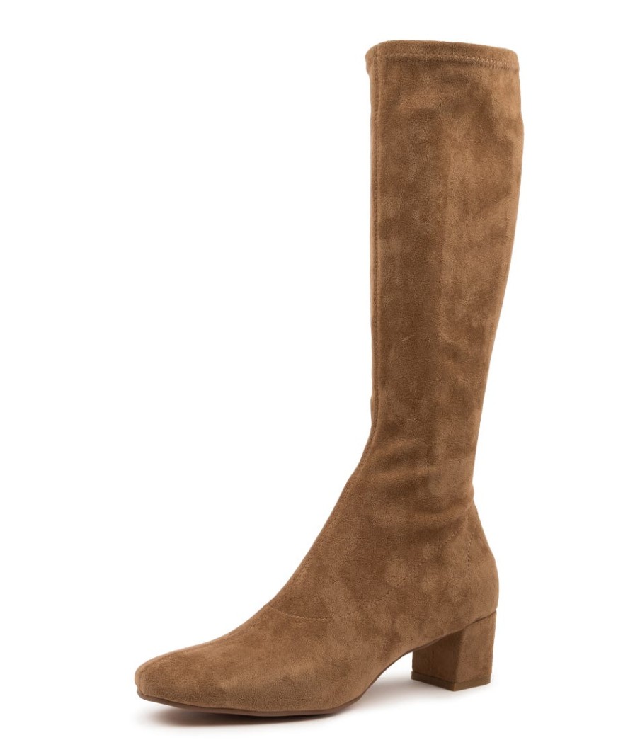 DJANGO & JULIETTE Hayleys Sand Stretch Microsuede | Boots