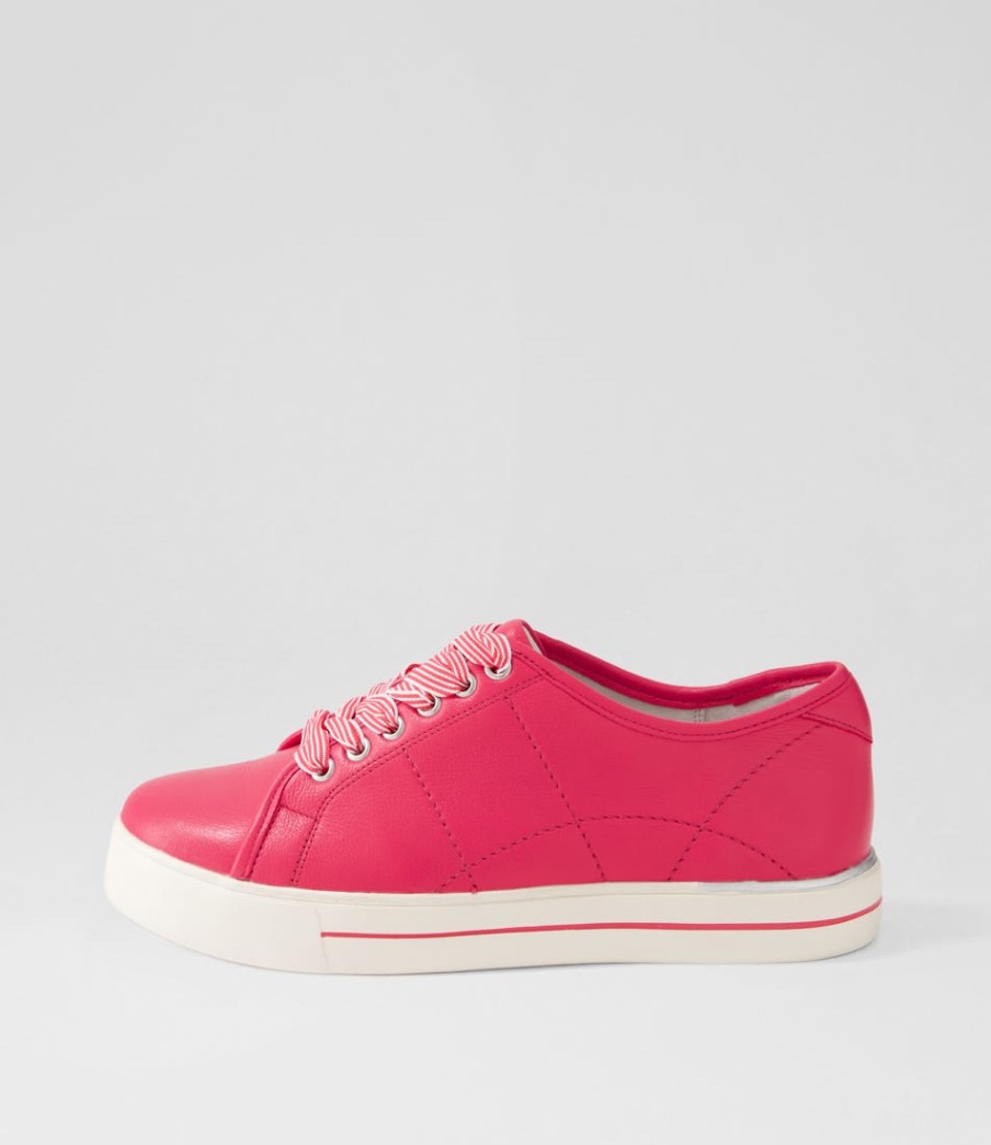 ZIERA Ashleen W Bright Pink Leather Sneakers | Sneakers