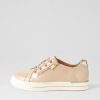 ZIERA Audry W Latte Gold Wrinkle Patent Leather Sneakers | Sneakers