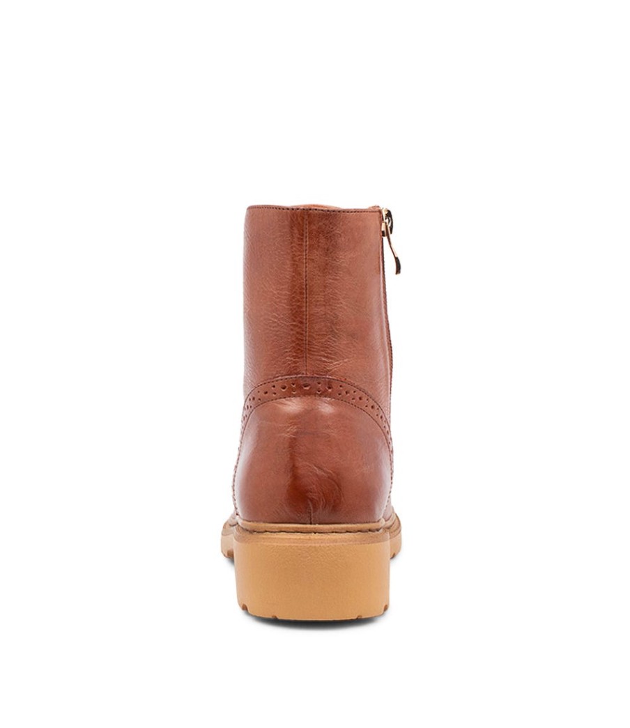 DJANGO & JULIETTE Buford Cognac Leather Lace Up Boots | Boots