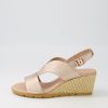 DJANGO & JULIETTE Dalia Champagne Nude Weave Leather Sandals | Wedges