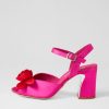 DJANGO & JULIETTE Kalice Hot Pink Red Satin Sandals | Heels