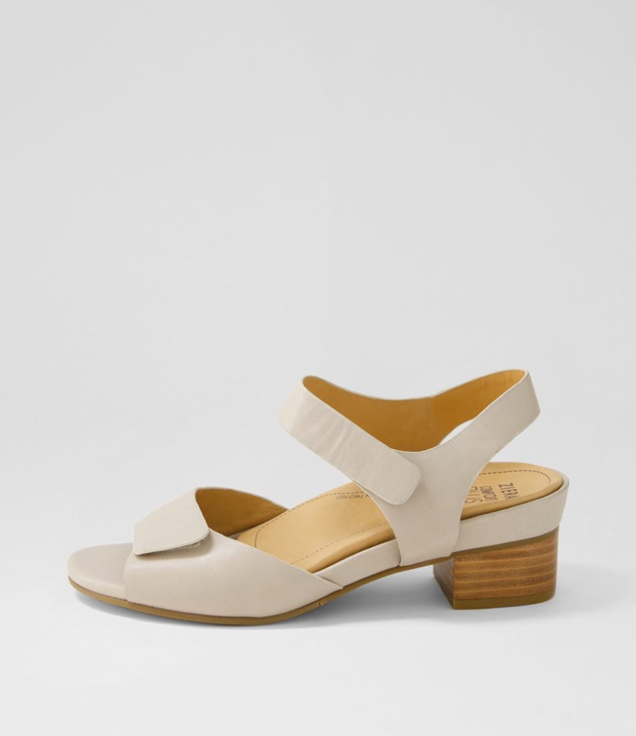 ZIERA Ava Xw Almond Leather Sandals | Heels