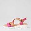 DJANGO & JULIETTE Matedy Fuchsia Dark Tan Multi Sandals | Wedges