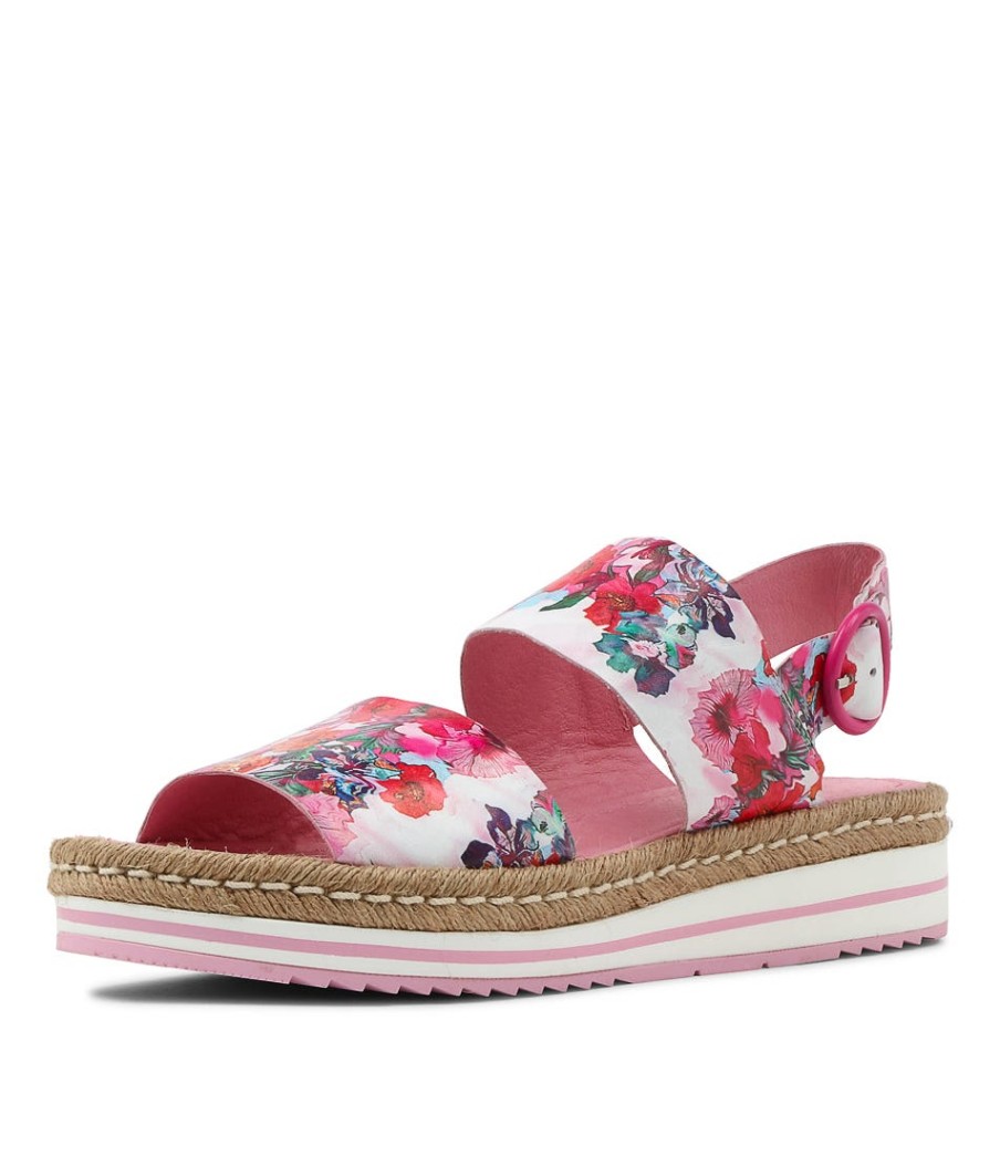 DJANGO & JULIETTE Atha Poppy Print Leather Espadrilles | Espadrilles