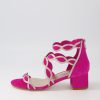 DJANGO & JULIETTE Ailani Fuchsia Platino Suede Leather Sandals | Heels