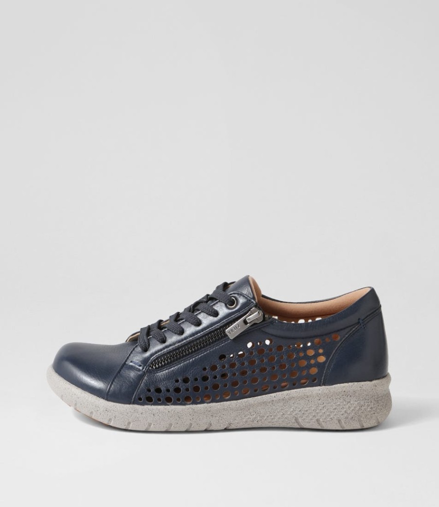 ZIERA Shovo Xf Navy Misty Leather Sneakers | Wedges