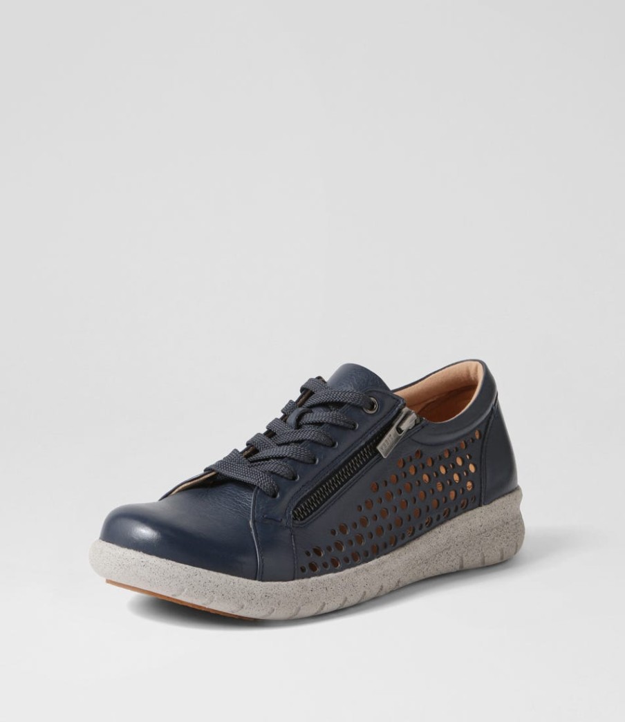 ZIERA Shovo Xf Navy Misty Leather Sneakers | Wedges