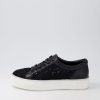 DJANGO & JULIETTE Florina Black Lace Leather Sneakers | Sneakers