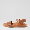 ZIERA Hammil W Tan Leather Sandals | Flats