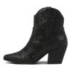 DJANGO & JULIETTE Wagon Black Jewel Fabric Ankle Boots Bh | Boots