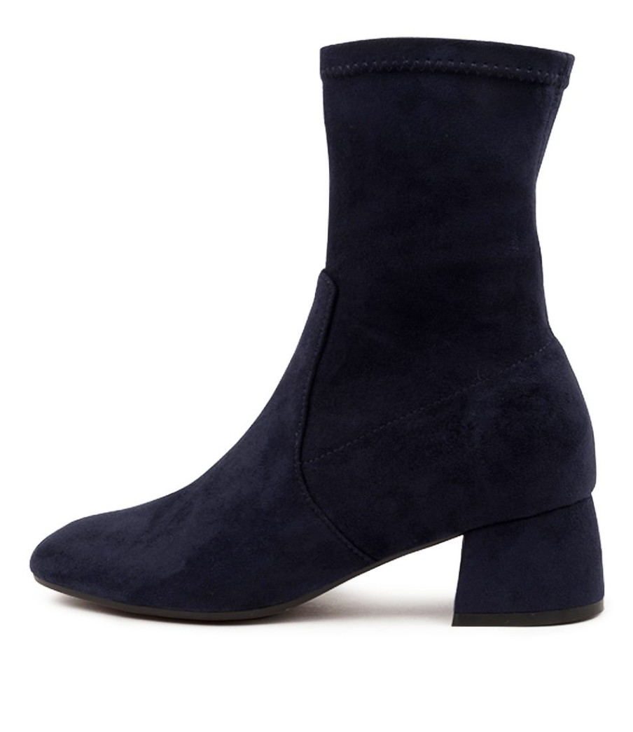 DJANGO & JULIETTE Checkie Dj Navy Stretch Microsuede | Boots