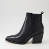 DJANGO & JULIETTE Morene Black Croc Leather Chelsea Boots | Boots