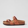 BIRKENSTOCK Mayari Earthy Vegan Pecan Birkibuc Slides | Comfort