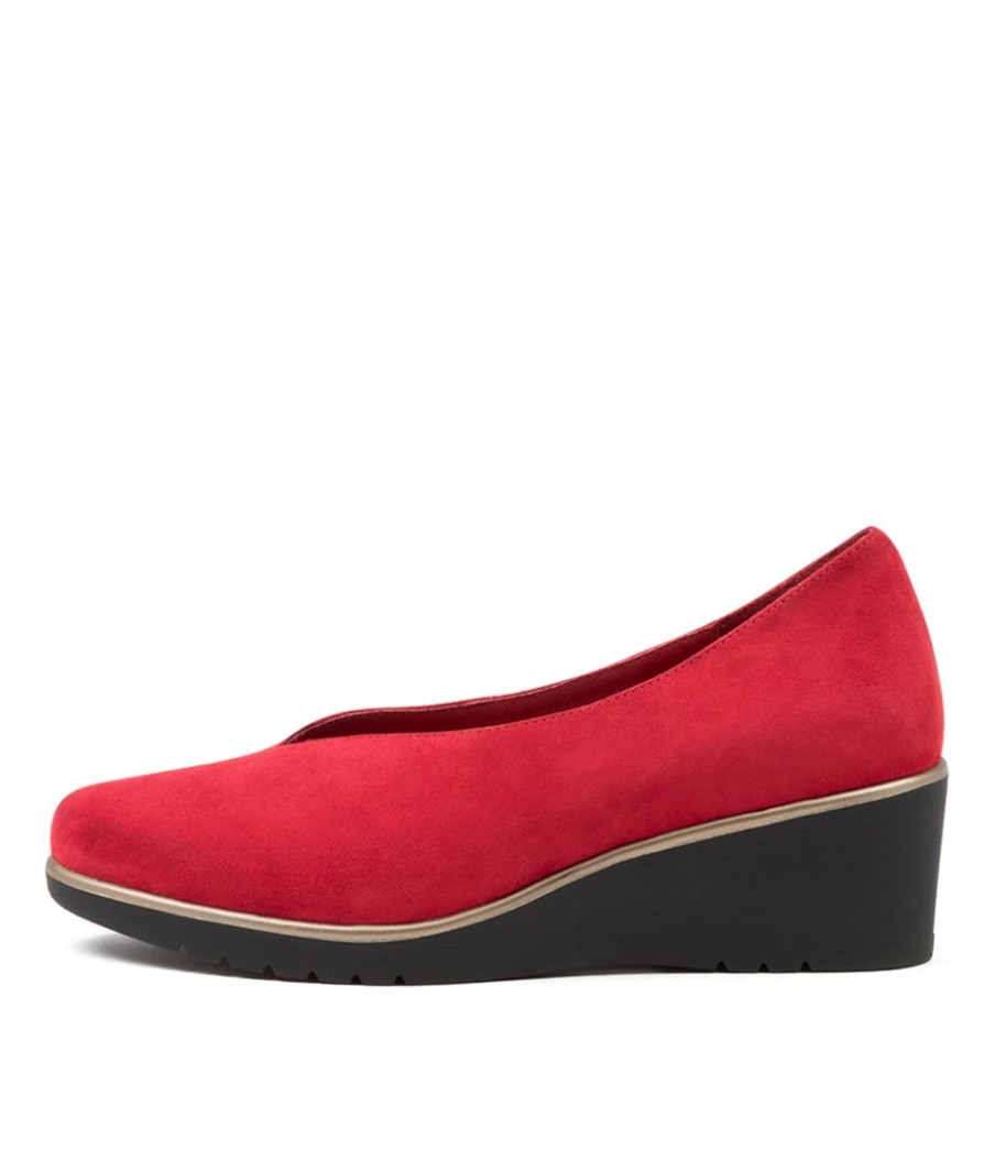 DJANGO & JULIETTE Umme Red Suede Wedges | Wedges