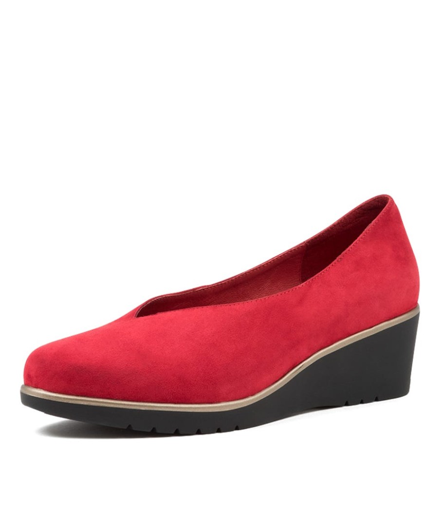 DJANGO & JULIETTE Umme Red Suede Wedges | Wedges